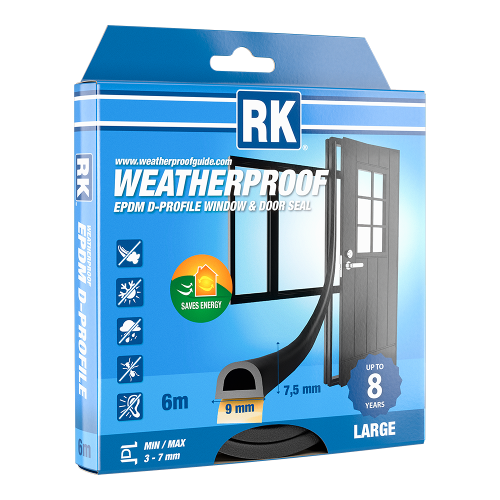 Weatherproof EPDM, D-profile, Large