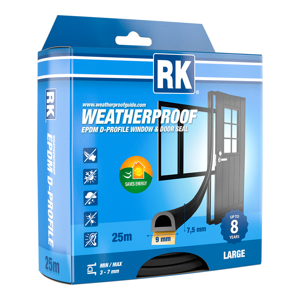 Weatherproof EPDM, D-profile, Large