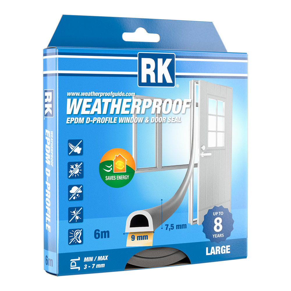 Weatherproof EPDM, D-profile, Large