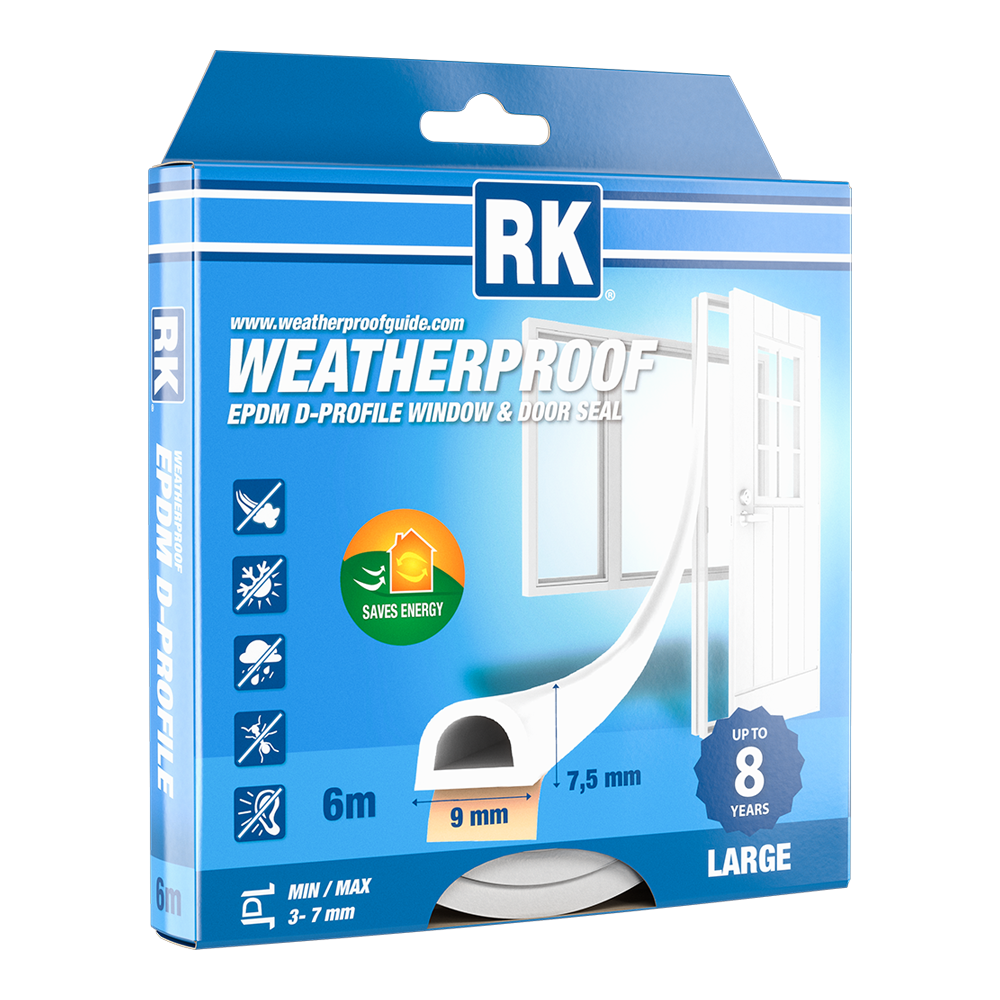 Weatherproof EPDM, D-profile, Large