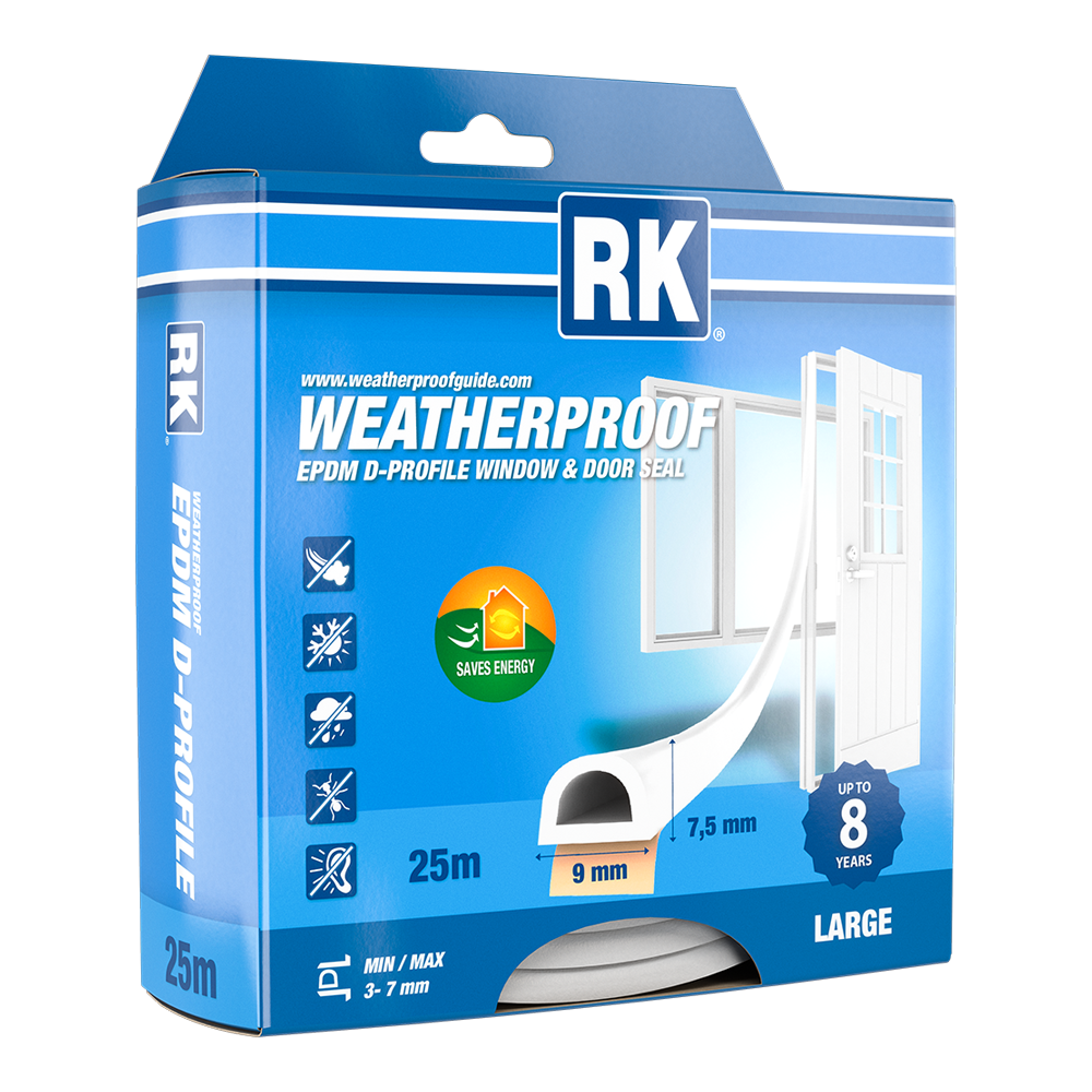 Weatherproof EPDM, D-profile, Large