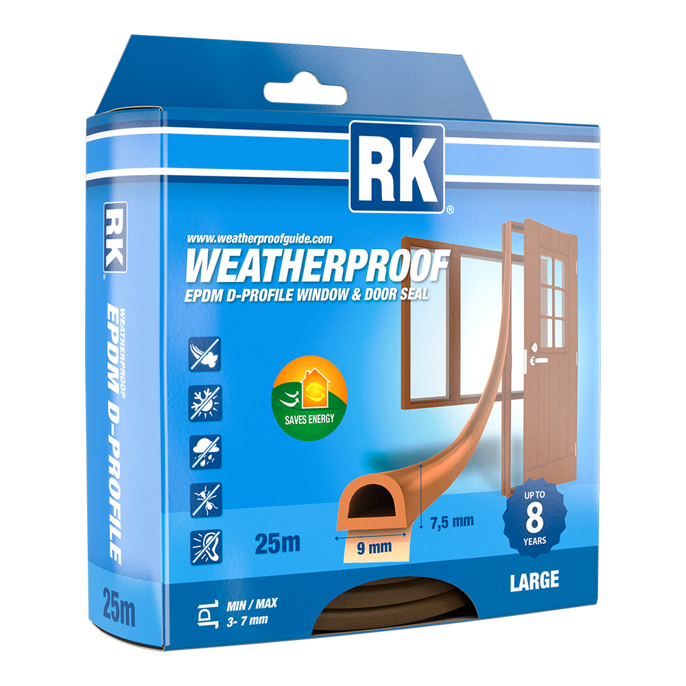 Weatherproof EPDM, D-profile, Large